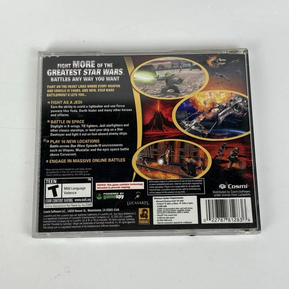 Star Wars: Battlefront II Jewel Case (PC, 2010) Computer Video Game